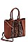 MULTI TONE PHYTON FRONT SATCHEL BAG
