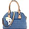 LMS011D-1W-LP Denim Body Compartment Casual Satchel Wallet SET