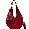 Quilt Accent Zipper Front Pocket Hobo SET MH-LMS0621W