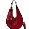 Quilt Accent Zipper Front Pocket Hobo SET MH-LMS0621W