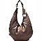 Quilt Accent Zipper Front Pocket Hobo SET MH-LMS0621W