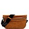 STUDDED BRASS-TONE FANNY PACK SLING BAG
