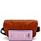 STUDDED BRASS-TONE FANNY PACK SLING BAG