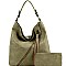 Diagonal Zipper Tassel Accent Hobo Wallet SET MH-LMS0811W