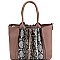 Snake Print Accordion Accent 2-Way Tote