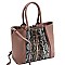 Snake Print Accordion Accent 2-Way Tote