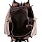 Snake Print Accordion Accent 2-Way Tote