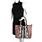 Snake Print Accordion Accent 2-Way Tote