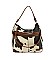 TOP HANDLE COW PRINT SHOULDER BAG