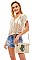 DESERT CACTUS AND SUN PRINT STRAW POUCH CROSSBODY BAG
