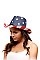 STYLISH USA FLAG FEDORA WITH BELT HAT