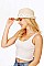 CUTE SUMMER STRAW FLAMINGO PRINT BAND FEDORA