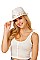 CUTE SUMMER STRAW FLAMINGO PRINT BAND FEDORA