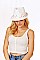 CUTE SUMMER STRAW FLAMINGO PRINT BAND FEDORA