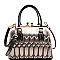 LOL001-LP Quilted Double Clutch-top Metal Frame Satchel