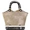 Snake Skin Print Bottom Boxy Compartment Satchel