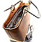 Snake Skin Print Bottom Boxy Compartment Satchel