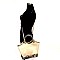 Snake Skin Print Bottom Boxy Compartment Satchel