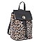 FASHION SMOOTH LEOPARD PRINT DRAWSTRING BACKPACK