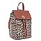 FASHION SMOOTH LEOPARD PRINT DRAWSTRING BACKPACK