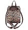 FASHION SMOOTH LEOPARD PRINT DRAWSTRING BACKPACK