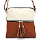 Mid-Zip Tasselled Crossbody Bag