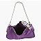 Rhinestone Buckle Flap Nylon Shoulder Bag Hobo