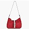 Rhinestone Buckle Flap Nylon Shoulder Bag Hobo