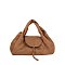 Faux Suede Flap Satchel