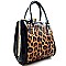 wholesale Patent Leopard Print Jewel-Top Framed Satchel