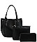 3IN1 DESIGNER STYLISH SMOOTH PU LEATHER ELEGANCE TOTE WITH LONG STRAP  JYLQ-132-1W