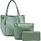 3IN1 DESIGNER STYLISH SMOOTH PU LEATHER ELEGANCE TOTE WITH LONG STRAP  JYLQ-132-1W