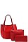 3IN1 DESIGNER STYLISH SMOOTH PU LEATHER ELEGANCE TOTE WITH LONG STRAP  JYLQ-132-1W