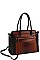 TWO TONE CROCO PATTERN SATCHEL