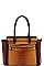 TWO TONE CROCO PATTERN SATCHEL