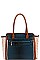 TWO TONE CROCO PATTERN SATCHEL