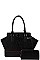 CROC SATCHEL WITH MATCHING WALLET