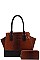 CROC SATCHEL WITH MATCHING WALLET