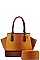 CROC SATCHEL WITH MATCHING WALLET