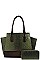 CROC SATCHEL WITH MATCHING WALLET