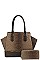 CROC SATCHEL WITH MATCHING WALLET