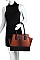 CROC SATCHEL WITH MATCHING WALLET