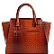 STUDDED WING OSTRICH PRINT SATCHEL WALLET SET
