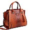 STUDDED WING OSTRICH PRINT SATCHEL WALLET SET
