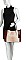 COLOR BLOCK OSTRICH PRINT TOTE WALLET SET