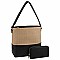 Straw Colorblock 2-in-1 Shoulder Bag