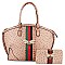 Ostrich Croc Queen Bee Stripe 2-in-1 Satchel - Tote