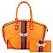 Ostrich Croc Queen Bee Stripe 2-in-1 Satchel - Tote