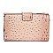 Queen Bee Stripe Ostrich Croc Crossbody Clutch Wristlet