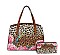 Flower Design Leopard Hummingbird 2-in-1 Satchel Set